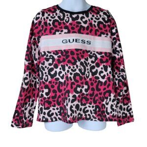 Guess Kids Animal Print Long Sleeve Top Size 6